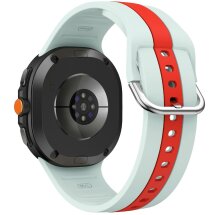 Ремінець Deexe Sport Strap для Samsung Galaxy Watch 8 (40/44mm) / 8 Classic - Mint Green / Red: фото 1 з 6