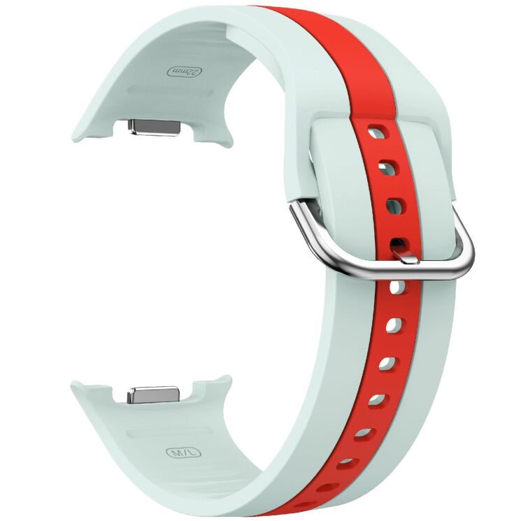 Ремешок Deexe Sport Strap для Samsung Galaxy Watch 8 (40/44mm) / 8 Classic - Mint Green / Red: фото 3 из 6
