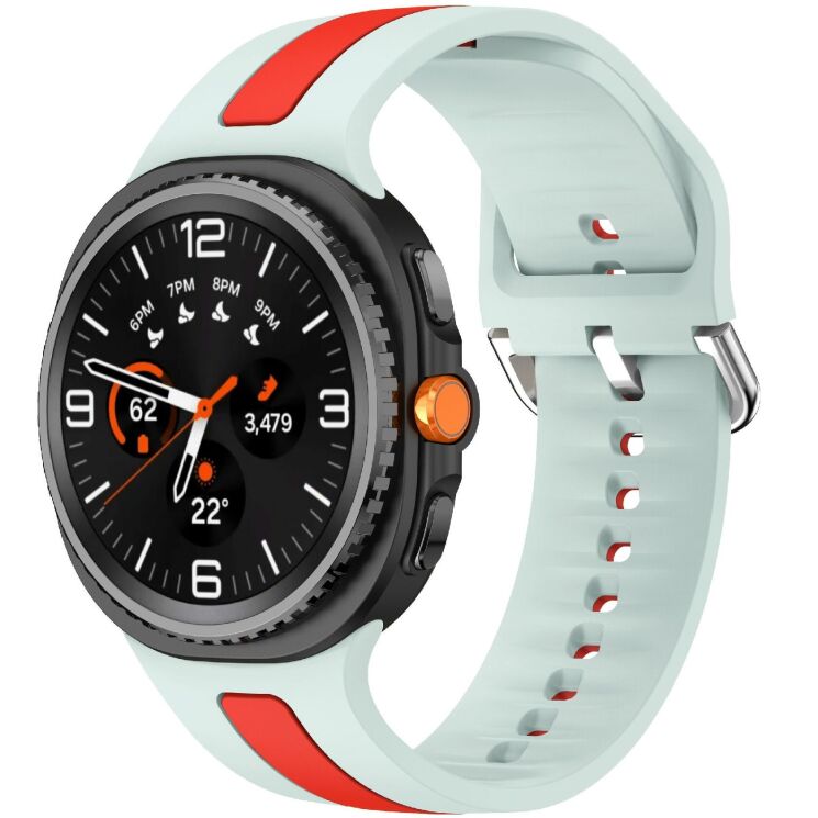 Ремешок Deexe Sport Strap для Samsung Galaxy Watch 8 (40/44mm) / 8 Classic - Mint Green / Red: фото 2 из 6