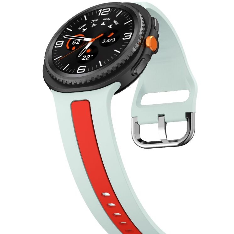 Ремешок Deexe Sport Strap для Samsung Galaxy Watch 8 (40/44mm) / 8 Classic - Mint Green / Red: фото 4 из 6