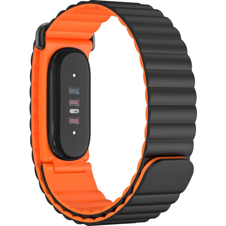 Ремешок для часов Deexe Mag Texture для Google Fitbit Air - Black / Orange: фото 2 из 8