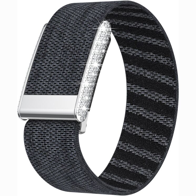 Ремешок для часов Deexe Shiny Strap для WHOOP 5.0 - Black / Gray (403108BH) Ремешок для часов Deexe Shiny Strap для WHOOP 5.0 - Black / Gray: фото 1 из 6