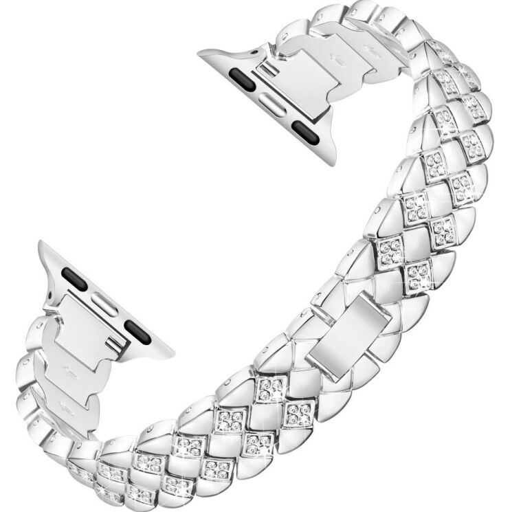 Ремешок KALEBOL Diamond для Apple Watch 42 (Series 10) / 41 / 40 / SE 40 / 38 - Silver: фото 1 из 7