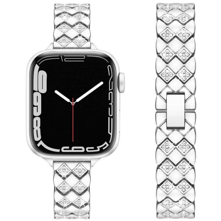 Ремешок KALEBOL Diamond для Apple Watch 42 (Series 10) / 41 / 40 / SE 40 / 38 - Silver: фото 2 из 7