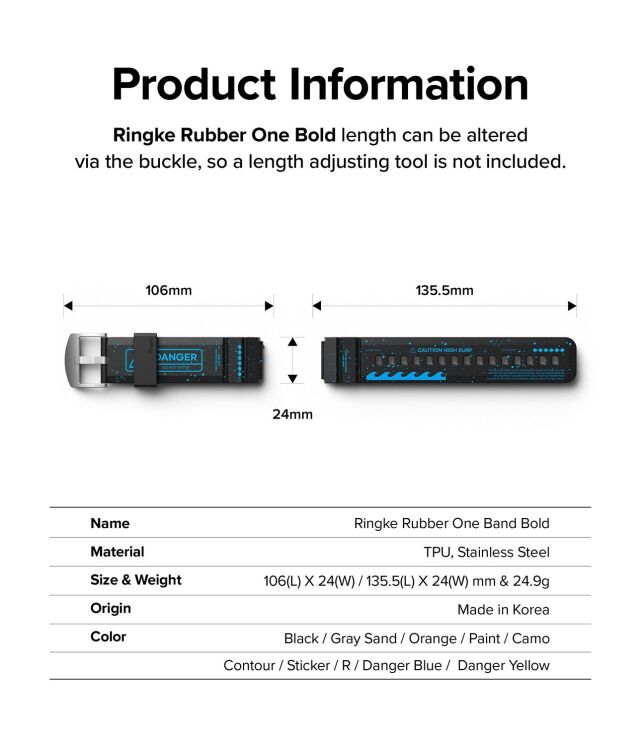 Ремінець Ringke Rubber One Bold Design для годинників з шириною кріплення 20мм (8809919309738) - Sticker (895457O) Ремінець Ringke Rubber One Bold Design для годинників з шириною кріплення 20мм (8809919309738) - Sticker: фото 12 з 16