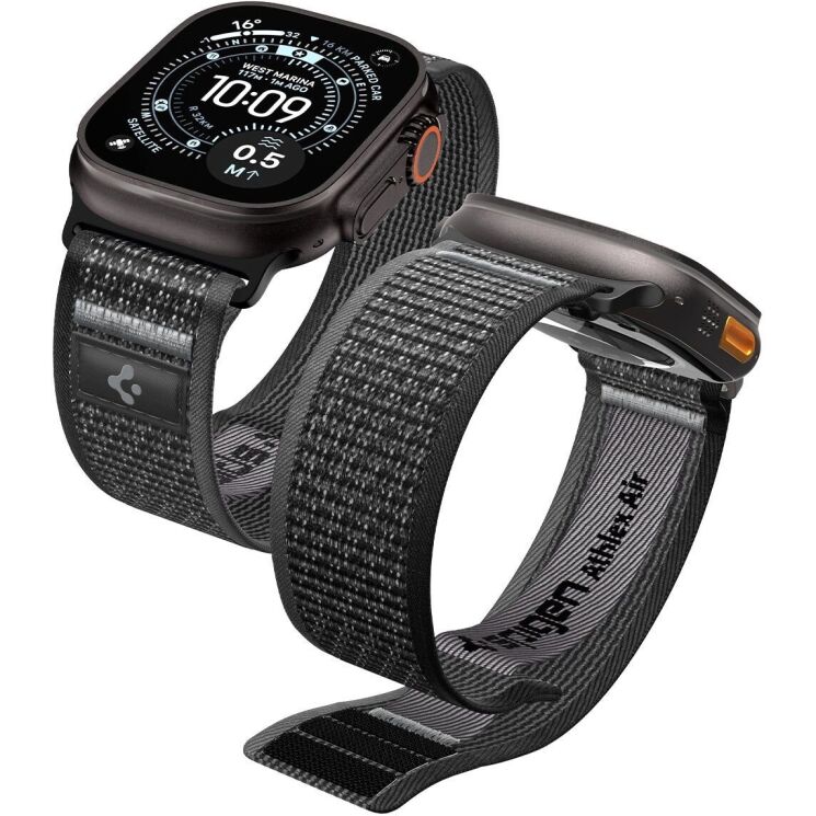 Ремінець Spigen Athlex Air 2 для Apple Watch 46 / 45 / 44 / SE 44 / 42 (Series 1-3) / Ultra / Ultra 2 / Ultra 3 (AMP11113) - Black / Grey: фото 1 з 18