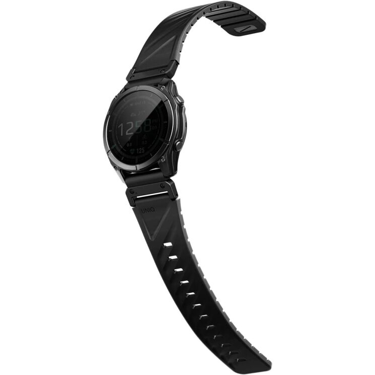 Ремешок UNIQ Fluo для часов Garmin c креплением Quick Fit 22mm (UNIQ-22MM-FLUOMBLK) - Black (271434B) Ремешок UNIQ Fluo для часов Garmin c креплением Quick Fit 22mm (UNIQ-22MM-FLUOMBLK) - Black: фото 4 из 10