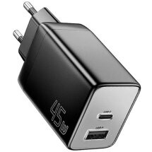Мережевий зарядний пристрій ESSAGER 45W GaN Type-C + USB (ECT45W-LJB01-Z) - Black: фото 1 з 13