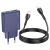 Сетевое зарядное устройство Hoco N45 Biscuit PD30W+QC3.0 + кабель Type-C to Lightning - Titanium Blue: фото 1 из 8