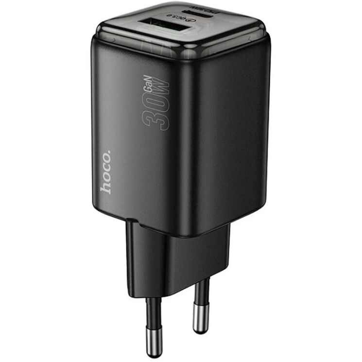 Сетевое зарядное устройство Hoco N53 Monsoon PD30W + QC3.0 - Black: фото 2 из 5