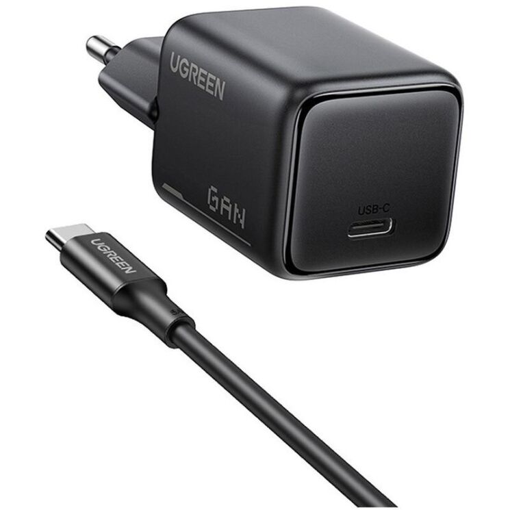 Сетевое зарядное устройство UGREEN X517 (25W) Type-C + кабель Type-C to Type-C (1m) 75103 - Black: фото 3 из 13