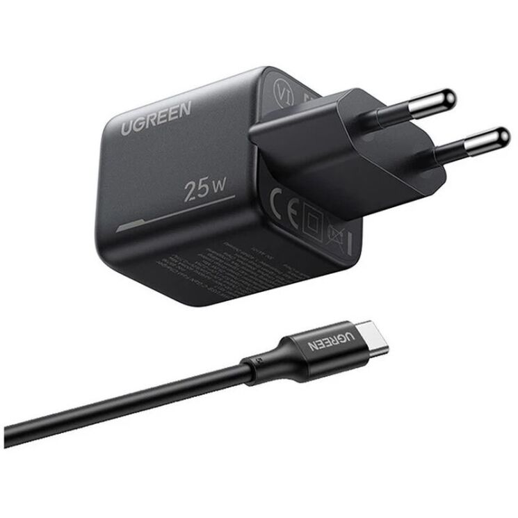 Сетевое зарядное устройство UGREEN X517 (25W) Type-C + кабель Type-C to Type-C (1m) 75103 - Black: фото 4 из 13