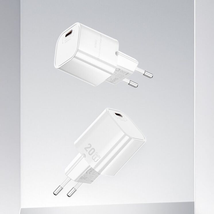 Сетевое зарядное устройство WIWU Wi-G014 GaN 20W (Type-C) - White: фото 4 из 8