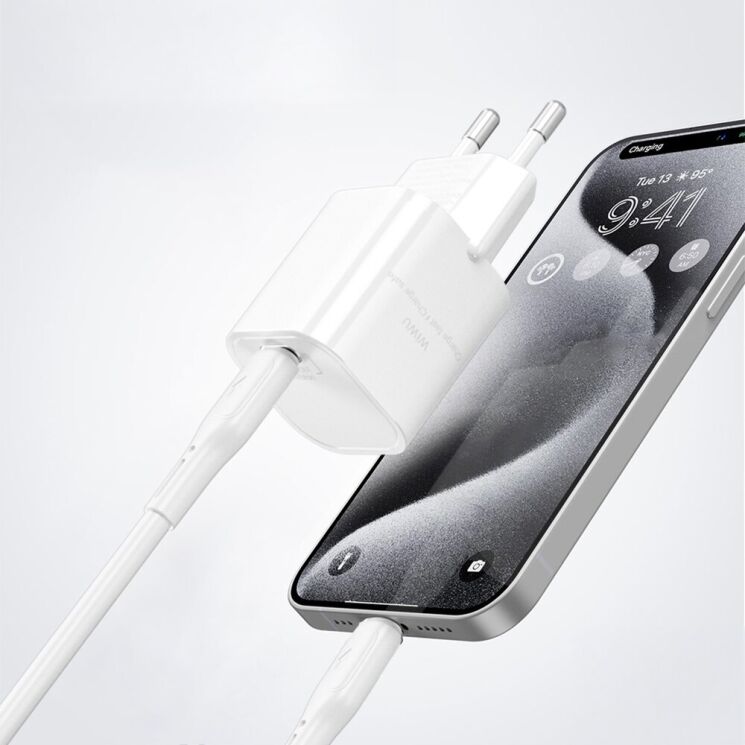 Сетевое зарядное устройство WIWU Wi-G014 GaN 20W (Type-C) - White: фото 5 из 8