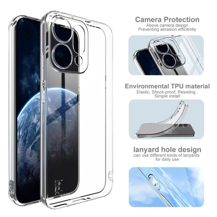 Силіконовий (TPU) чохол IMAK UX-5 Series для OPPO Reno 14 5G - Transparent: фото 3 з 7