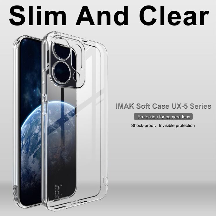 Силіконовий (TPU) чохол IMAK UX-5 Series для OPPO Reno 14 5G - Transparent: фото 6 з 7