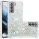 Силиконовый (TPU) чехол Deexe Liquid Glitter для Samsung Galaxy S21 FE (G990) - Silver Hearts (230628A). Фото 1 из 7
