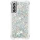 Силиконовый (TPU) чехол Deexe Liquid Glitter для Samsung Galaxy S21 FE (G990) - Silver Hearts (230628A). Фото 3 из 7