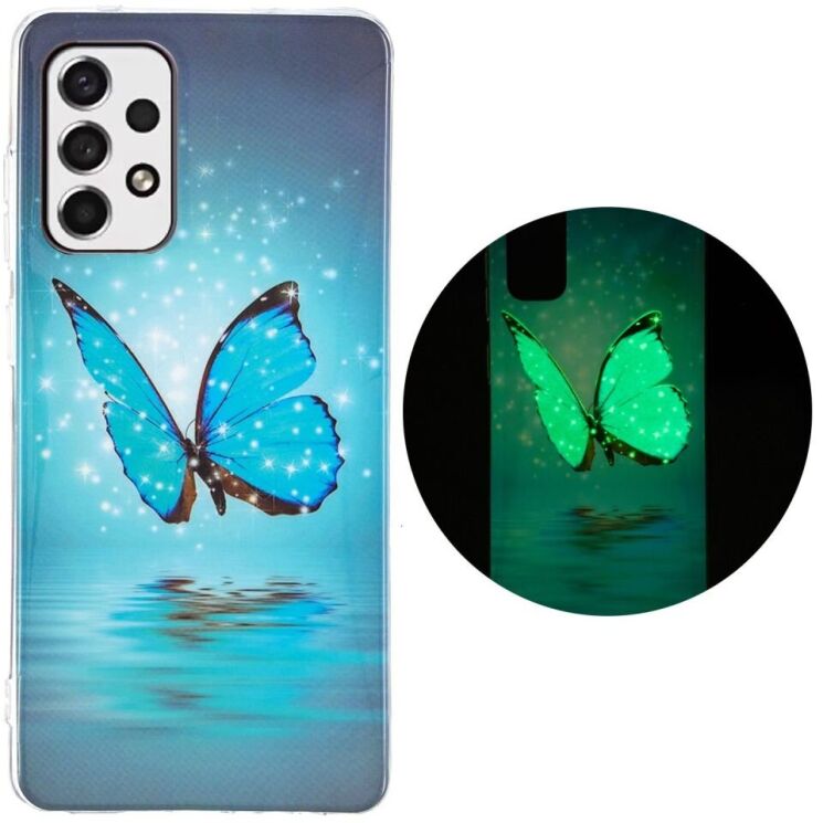 Силиконовый (TPU) чехол Deexe LumiCase для Samsung Galaxy A53 - Blue Butterfly: фото 1 из 5