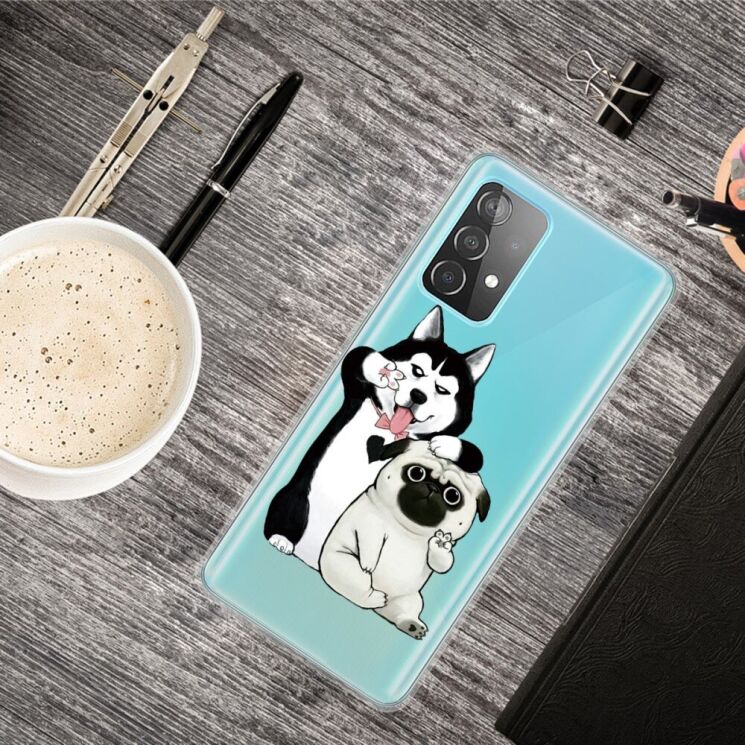 Силиконовый (TPU) чехол Deexe Pretty Glossy для Samsung Galaxy A33 - Two Dogs: фото 2 из 4