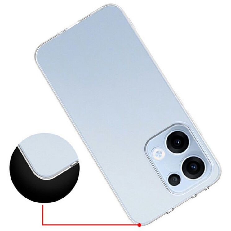 Силіконовий (TPU) чохол Deexe UltraThin для OPPO Reno 13 5G - Transparent: фото 4 з 4