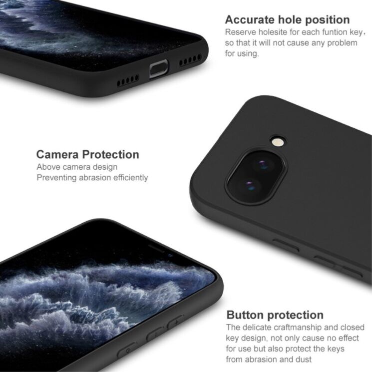 Силиконовый (TPU) чехол IMAK UC-3 Series для Google Pixel 9a - Black: фото 4 из 8