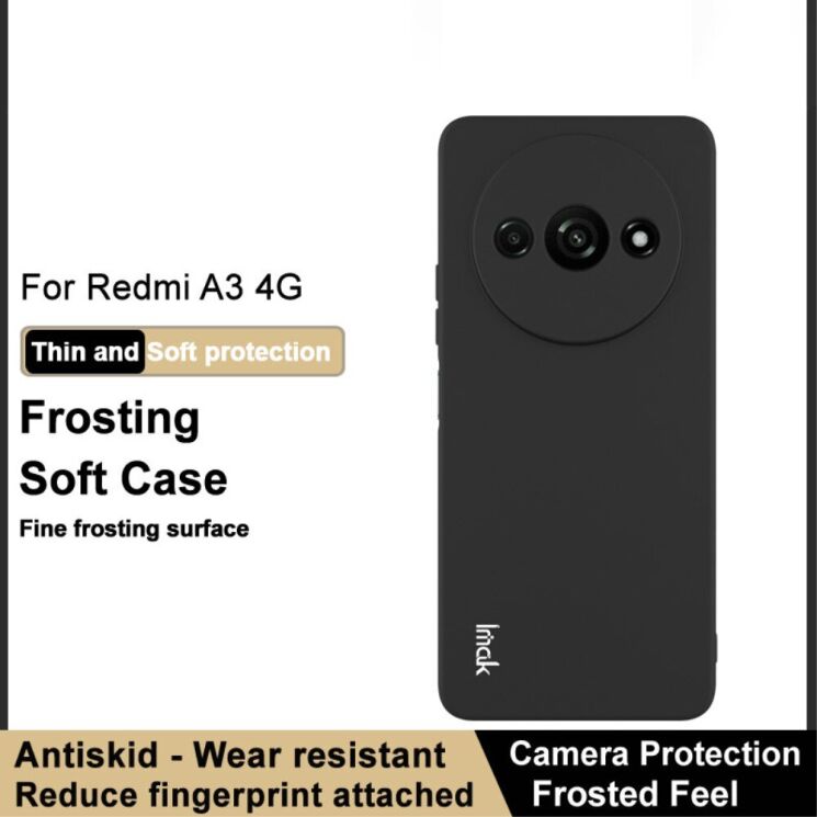 Силиконовый (TPU) чехол IMAK UC-3 Series для Xiaomi Redmi A3 - Black: фото 5 из 10