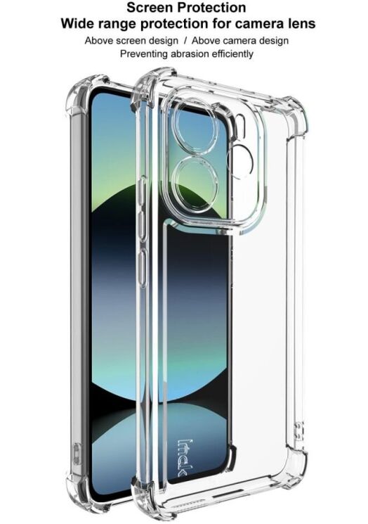 Силиконовый (TPU) чехол IMAK UX-4 Series для Xiaomi Redmi Note 14 4G - Transparent: фото 8 из 10