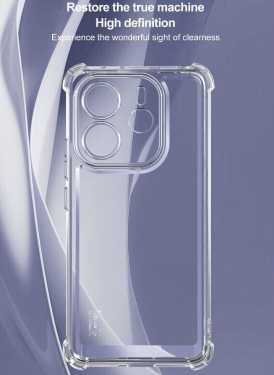 Силиконовый (TPU) чехол IMAK UX-4 Series для Xiaomi Redmi Note 14 4G - Transparent: фото 7 из 10