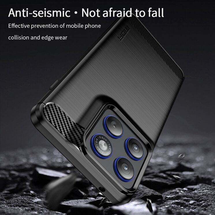 Силиконовый (TPU) чехол MOFI Carbon Fiber для Motorola Edge 70 - Black: фото 5 из 9