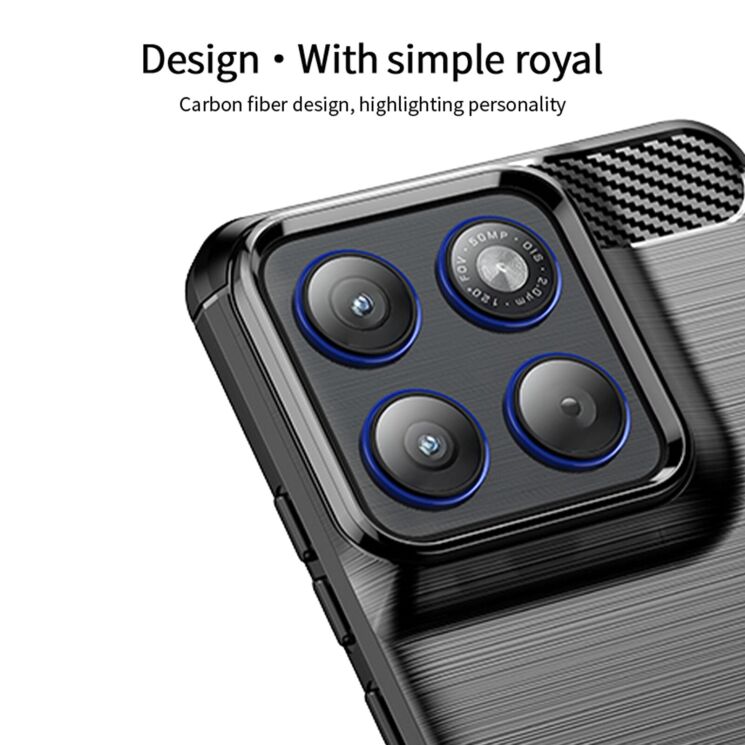 Силиконовый (TPU) чехол MOFI Carbon Fiber для Motorola Edge 70 - Black: фото 4 из 9