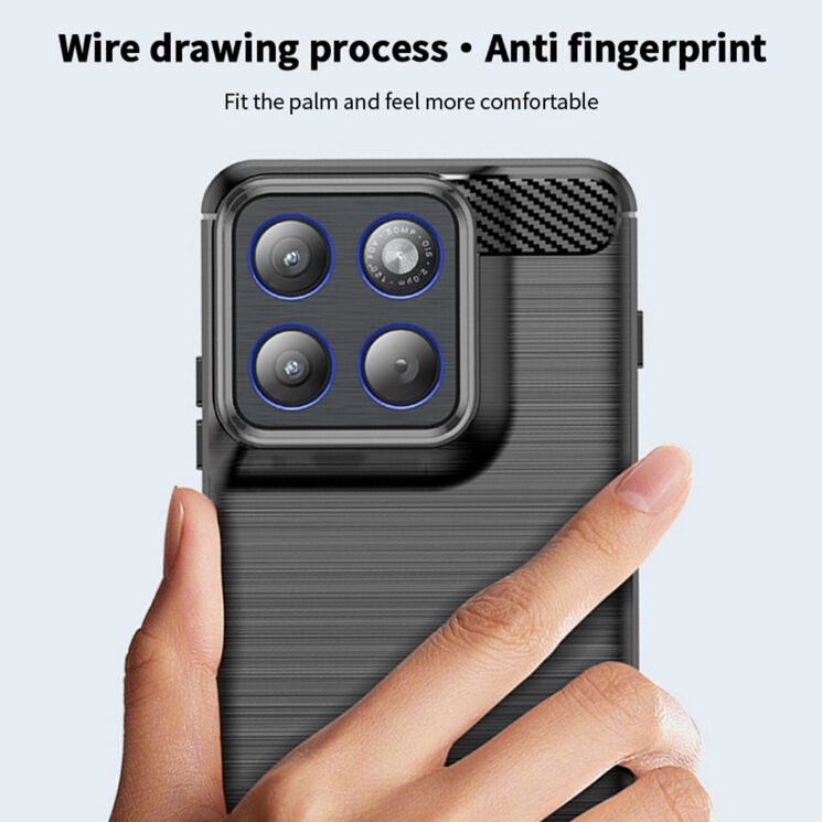 Силиконовый (TPU) чехол MOFI Carbon Fiber для Motorola Edge 70 - Black: фото 6 из 9