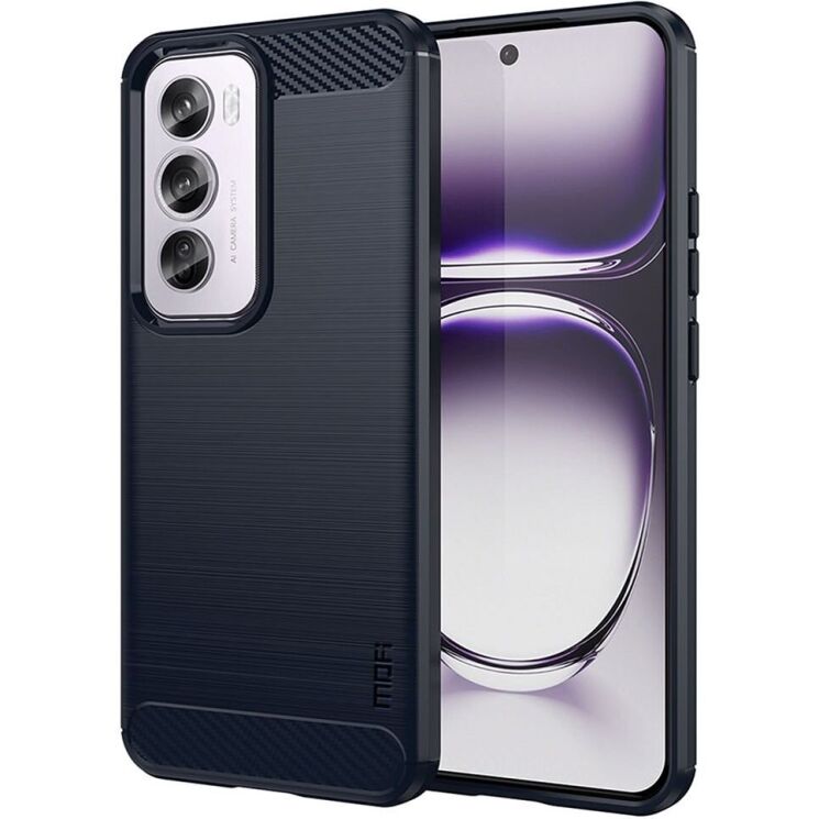 Силиконовый (TPU) чехол MOFI Carbon Fiber для OPPO Reno 12 Pro - Blue: фото 1 из 9