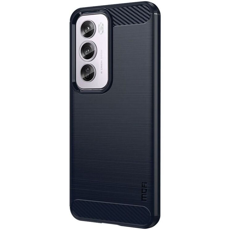Силиконовый (TPU) чехол MOFI Carbon Fiber для OPPO Reno 12 Pro - Blue: фото 2 из 9