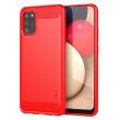 Силиконовый (TPU) чехол MOFI Carbon Fiber для Samsung Galaxy A02s (A025) - Red (230127R)