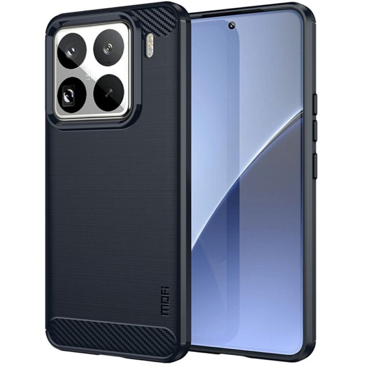 Силіконовий (TPU) чохол MOFI Carbon Fiber для Xiaomi 15 Pro - Blue: фото 1 з 9