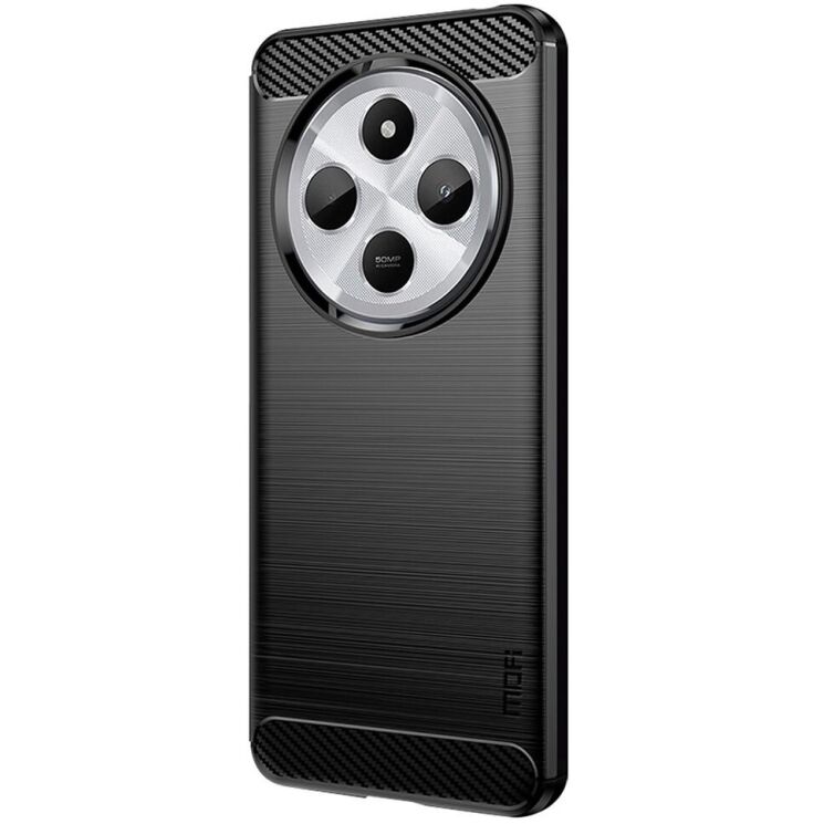 Силиконовый (TPU) чехол MOFI Carbon Fiber для Xiaomi Redmi 14C / Redmi A4 5G / Poco C75 - Black: фото 2 из 9