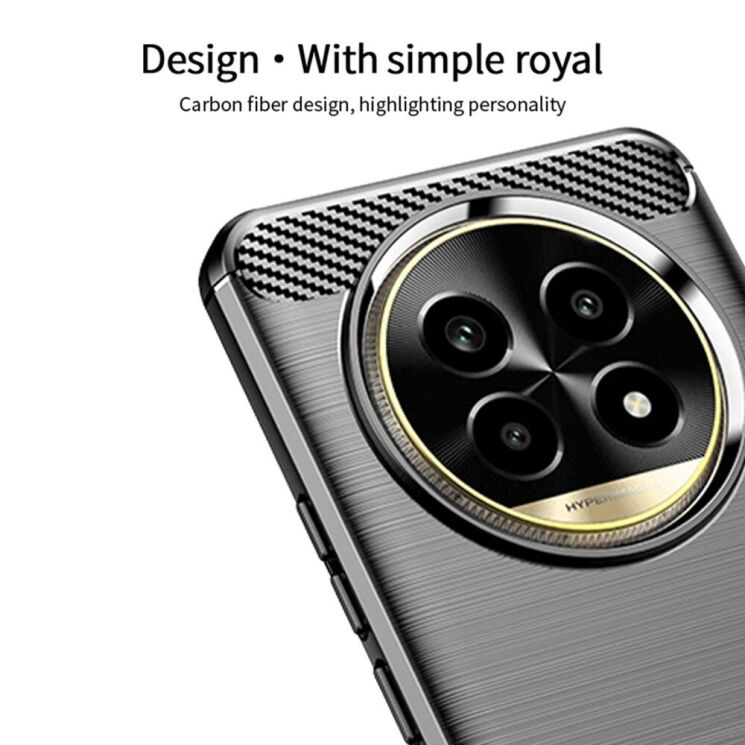 Силиконовый (TPU) чехол MOFI Carbon Fiber для Xiaomi Redmi 14C / Redmi A4 5G / Poco C75 - Black: фото 5 из 9