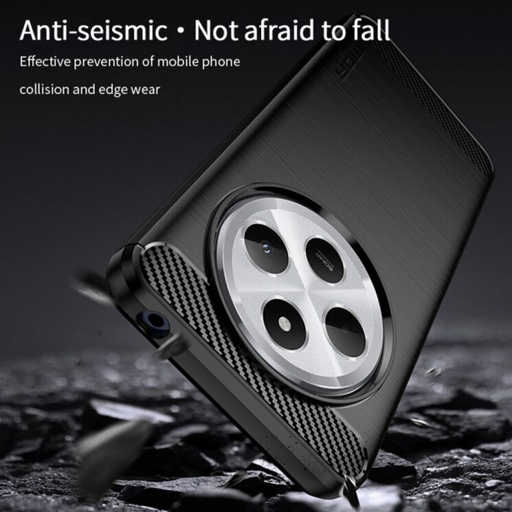 Силиконовый (TPU) чехол MOFI Carbon Fiber для Xiaomi Redmi 14C / Redmi A4 5G / Poco C75 - Black: фото 6 из 9