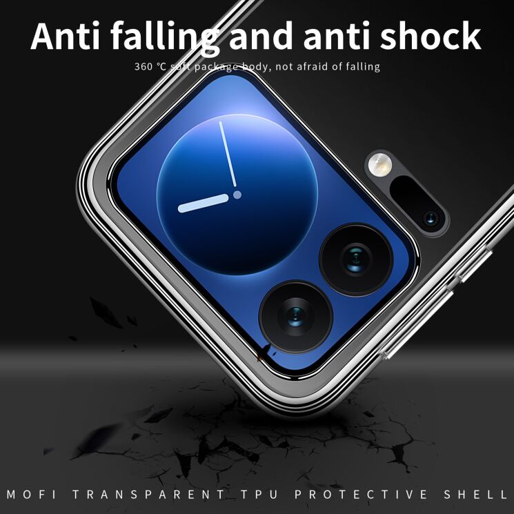 Силиконовый (TPU) чехол MOFI Thin Guard для Xiaomi 17 Pro - Transparent: фото 8 из 9