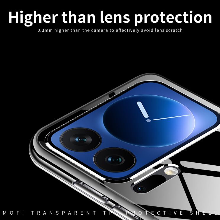 Силиконовый (TPU) чехол MOFI Thin Guard для Xiaomi 17 Pro - Transparent: фото 4 из 9