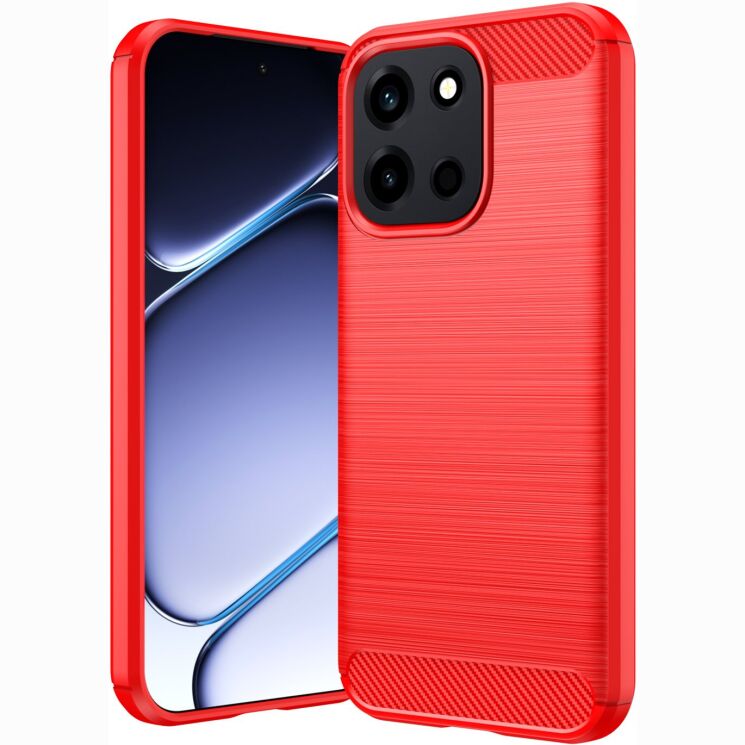 Силиконовый (TPU) чехол UniCase Carbon для OnePlus Nord 6 - Red: фото 1 из 11