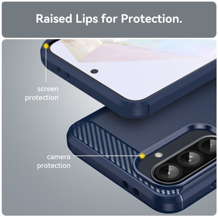 Силиконовый (TPU) чехол UniCase Carbon для Samsung Galaxy A37 (A376) - Black: фото 7 из 8