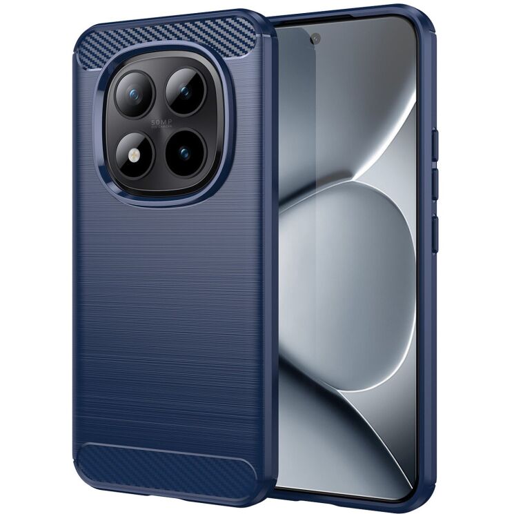 Силиконовый (TPU) чехол UniCase Carbon для Xiaomi Redmi Note 15 Pro Plus / Poco M8 Pro 5G - Blue: фото 1 из 8