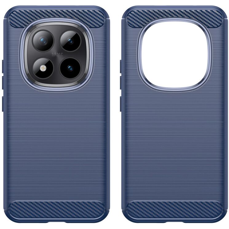 Силиконовый (TPU) чехол UniCase Carbon для Xiaomi Redmi Note 15 Pro Plus / Poco M8 Pro 5G - Blue: фото 2 из 8
