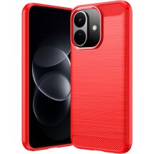 Силіконовий (TPU) чохол UniCase Carbon для Xiaomi Redmi Note 17 Pro - Red: фото 1 з 9