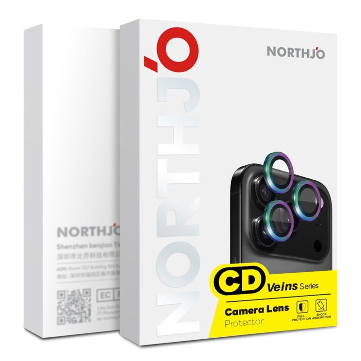 Скло на камеру (3шт) NORTHJO Camera Lens Glass для iPhone 18 Pro / 18 Pro Max - Black (423672B) Скло на камеру (3шт) NORTHJO Camera Lens Glass для iPhone 18 Pro / 18 Pro Max - Black: фото 5 з 5