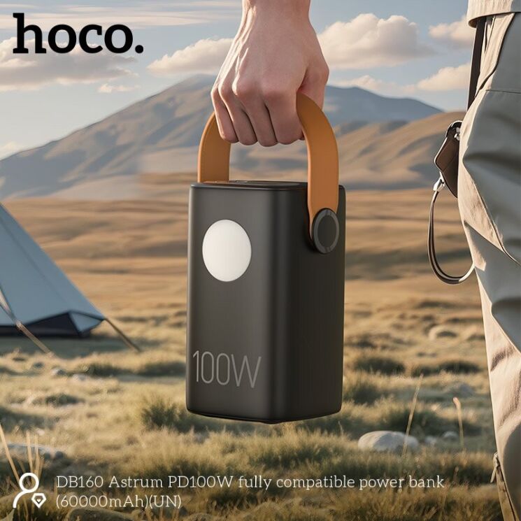 Зовнішній акумулятор Hoco DB160 Astrum PD100W (60000mAh) - Black: фото 7 з 7