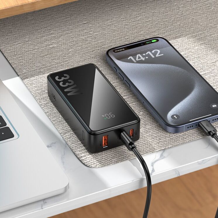 Зовнішній акумулятор Hoco Q27 Jewel 22.5W+PD33W (10000mAh) - Titanium Gold: фото 5 з 5
