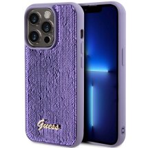 Защитный чехол Guess Sequin Script Metal для Apple iPhone 15 Pro Max - Purple: фото 1 из 7